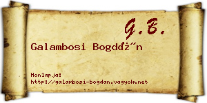 Galambosi Bogdán névjegykártya